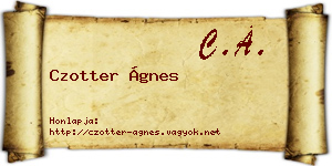 Czotter Ágnes névjegykártya